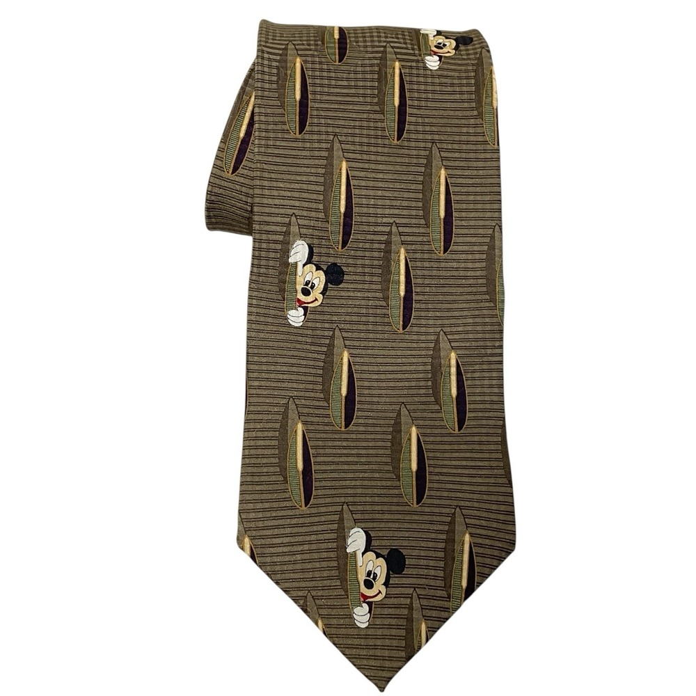 Vintage‎ Walt Disney World Men's Necktie 100% Silk Abstract Mickey Made In Korea